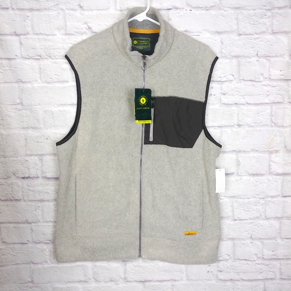 G.H. Bass Artic Terrain Fleece Mens Gray Vest Sz M - Picture 1 of 6